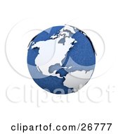 Blue Globe Of Planet Earth With White Continents