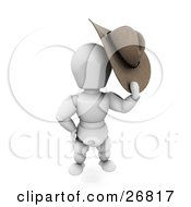 Poster, Art Print Of Western Cowboy White Character Taking Off His Stetson Hat