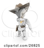 Clipart Illustration Of A Western Sheriff White Character In A Stetson Hat Holding A Smoking Pistil After Shooting After A Criminal