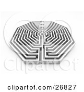 Clipart Illustration Of A White Maze Or Labyrinth On A White Background