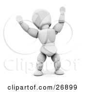 Poster, Art Print Of White Character Hollering With Joy And Holding His Arms Up In The Air
