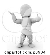 White Character Giving The Thumbs Up And Holding His Arm Out