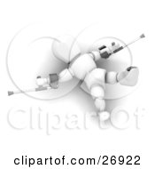 Clipart Illustration Of A Disabled White Character With One Foot In A Cast Lying Flat On The Floor With Crutches After Falling by KJ Pargeter