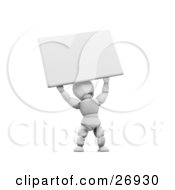 White Character Holding A Blank White Sign Above His Head by KJ Pargeter