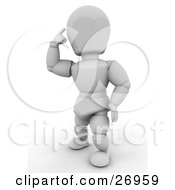 White Character Pointing To His Head