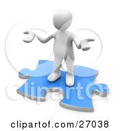 Clipart Illustration Of A Confused White Person Holding Their Hands Out Because They Arent Sure What To Do About Seo And Link Exchanges To Market Their Site by 3poD #COLLC27038-0033