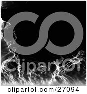 Clipart Illustration Of A Black Background Bordered With Gray And White Smoke by KJ Pargeter