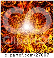 Clipart Illustration Of A Fiery Vortex Background Of White Light Spiraling Down The Center by KJ Pargeter