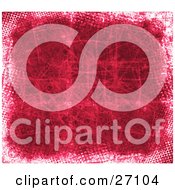 Clipart Illustration Of A Grungy Pink Background With Scuffs Scratches And A Dotted White Border