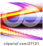 Curve Of Purple Yellow And Red Light Over A White Background
