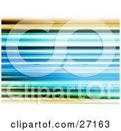 Poster, Art Print Of Background Of Horizontal Orange Yellow Blue Green White And Black Blurred Lines