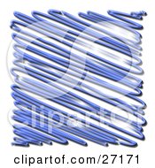 Clipart Illustration Of A Scribbled Blue Background In A Square