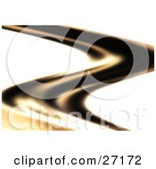 Clipart Illustration Of A Curving White Tan And Black Line Over White