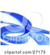 Curling Blue Transparent Tube Curving Over A White Background