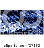 Clipart Illustration Of A Dark Blue Rippling Background Of Circles With Bright Light Reflecting Off Of The Surface