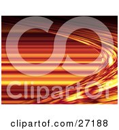 Clipart Illustration Of A Fiery Orange Red And Yellow Background Of Curving And Horizontal Lines