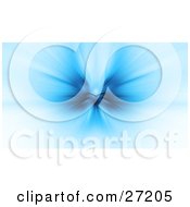 Clipart Illustration Of A Burst Of Blue Resembling An Angel Emerging From A White Background by KJ Pargeter