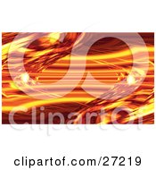 Clipart Illustration Of An Abstract Background Of Orange And Red Fiery Liquid Framing The Center by KJ Pargeter