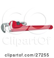 Clipart Illustration Of A Red And Silver Pipe Or Stillson Wrench Tool by djart