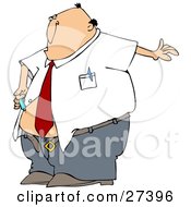 Clipart Illustration Of A Diabetic White Businessman Giving Himself An Insulin Shot In His Belly