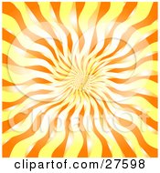 Clipart Illustration Of A Background Of A Hot Orange White And Yellow Fiery Burst by KJ Pargeter