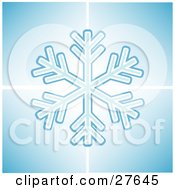 Poster, Art Print Of Large Icy Blue Snowflake Centered Over Four Squares