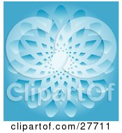 Poster, Art Print Of Blue Background With A Large Intricate Snowflake Pattern