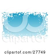 Clipart Illustration Of A Border Of White Snow Around A Gradient Blue Winter Background