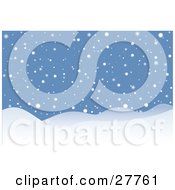 Poster, Art Print Of Snow Falling On Hills On A Wintry Night