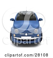Clipart Illustration Of A Small Blue Compact Car