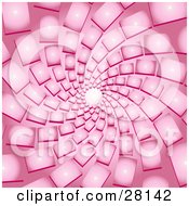 Clipart Illustration Of A Pink Spiral Background With White In The Distance