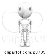 Poster, Art Print Of White Ao-Maru Robot Standing Tall With His Arms At His Side Facing Front