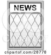 Poster, Art Print Of Chrome Newspaper Stand With A Wire Guard On White