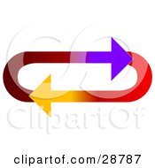 Clipart Illustration Of An Oval Of Gradient Purple Red And Yellow Arrows Moving In A Clockwise Motion