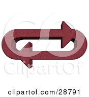 Clipart Illustration Of An Oval Of Red Textured Arrows Moving In A Clockwise Motion