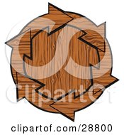 Poster, Art Print Of Circle Of Wooden Arrows Around A Wood Center