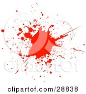 Poster, Art Print Of Big Red Blood Splatter On A White Background