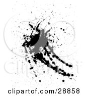 Clipart Illustration Of A Black Ink Set With Thick Drips And Lines Over White