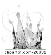 Clipart Illustration Of A Closeup Of A Water Splash With Droplets Separating From The Top