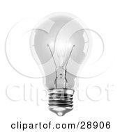 Clipart Illustration Of A Clear White Light Emitting Bright Light On A White Background Symbolizing Energy And Creativity