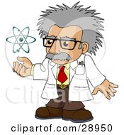 Senior Gray Haired Scientist Holding His Hand Under A Spinning Galaxy