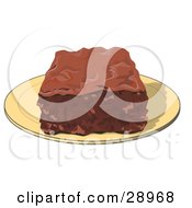 Poster, Art Print Of Chocolate Brownie On A Plate