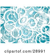 Poster, Art Print Of Background Of Grungy White Circles Over Blue