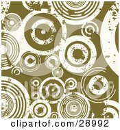 Clipart Illustration Of A Pea Green Background With White Grunge Circles