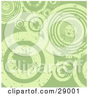 Clipart Illustration Of A Background Of Grungy Green Peeling Circles