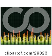Clipart Illustration Of A Background Of Orange Yellow And Green Bars On An Equalizer