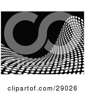 Clipart Illustration Of A Wave Of White Dots On A Black Background