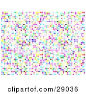 Clipart Illustration Of A Background Of Scattered Colorful Pixels