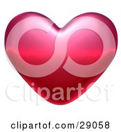 Poster, Art Print Of Pink And Red Valentine Heart With Light Shining Off Of The Top