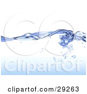 Clipart Illustration Of A Background Of Flowing Blue Pure Water With Droplets Under The Surface by Tonis Pan